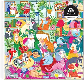Amazon.com: Mudpuppy Caturday Afternoon – 500 Piece Family Puzzle